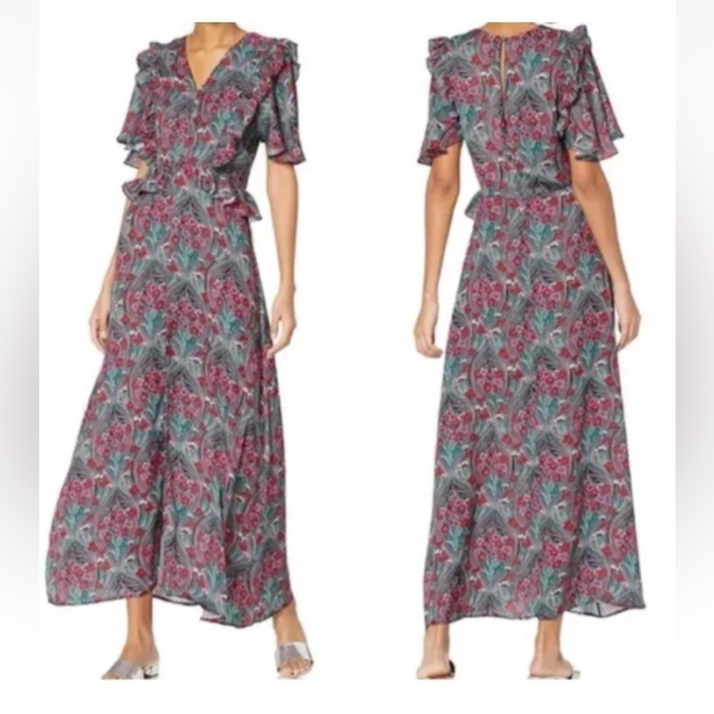 Ella Moon Quinn Floral Flutter Sleeve Maxi Dress Womens Size Small‎ (818)